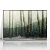 Framed abstract floral wall art featuring vibrant colors and intricate designs, set in a sleek white frame, perfect for modern home decor.