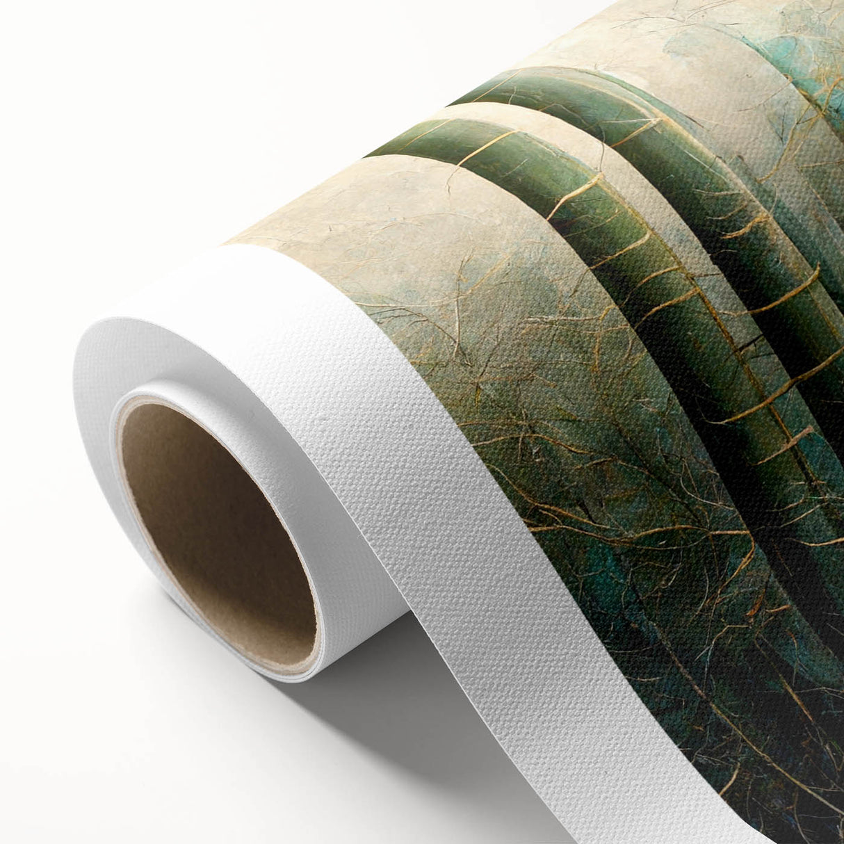 Abstract floral wall art on rolled canvas showcasing vibrant colors and intricate patterns, ideal for home decor or art enthusiasts, presented in a protective tube.