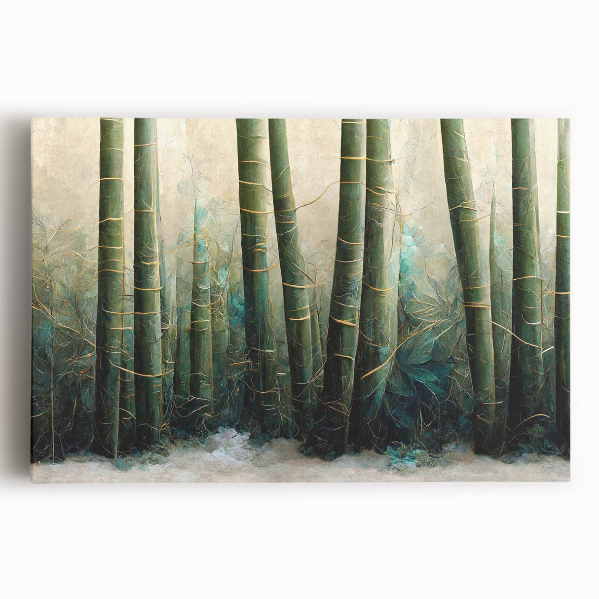 Abstract floral wall art print on stretched canvas, showcasing vibrant colors and intricate patterns, perfect for modern home decor. Ideal for adding a touch of elegance to any room.