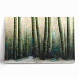 Stretched canvas wall art featuring a vibrant abstract floral design with rich colors, perfect for modern decor, leaning against a neutral wall.