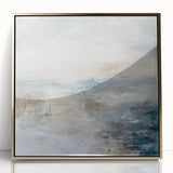 Framed geometric abstract art piece with gold accents displayed from the front, showcasing intricate shapes and vibrant colors ideal for modern home decor.