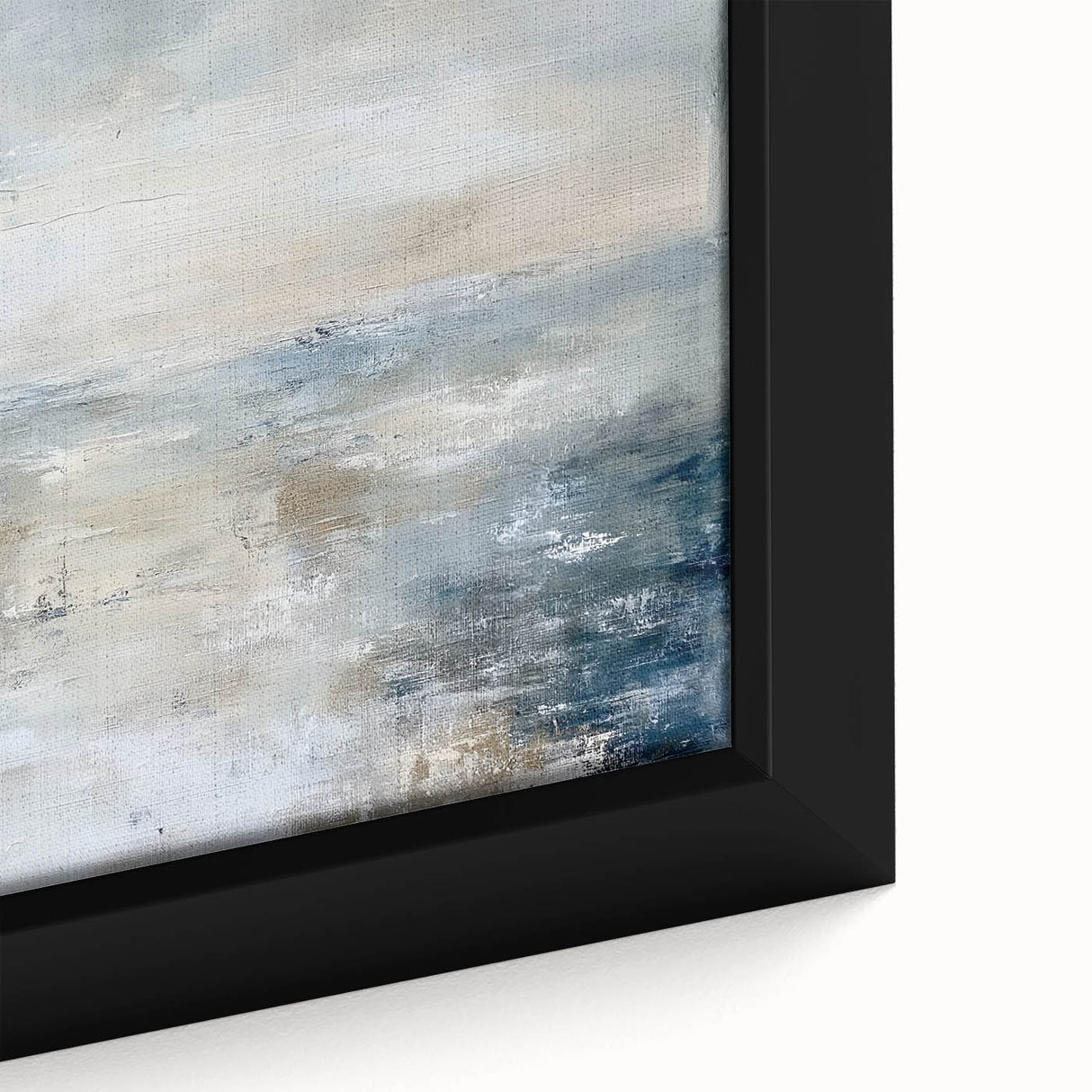Close-up of an abstract geometric framed canvas artwork, showcasing vibrant colors and intricate patterns, perfect for modern home decor and artistic expression.