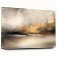 Abstract landscape wall art displayed in a side view, showcasing vibrant colors and intricate patterns on acrylic glass, secured with stylish pins. Ideal for modern decor.