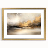 Abstract landscape wall art framed in gold with a mat, showcasing vibrant colors and a unique design, perfect for enhancing modern home decor.