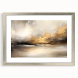 Abstract landscape wall art framed in a silver mat, showcasing vibrant colors and intricate patterns, perfect for modern home decor.