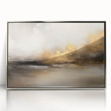 Abstract landscapes wall art featuring vibrant colors and dynamic shapes, framed in sleek silver acrylic, adding a modern touch to any decor. Ideal for contemporary living spaces or artistic home styling.