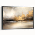 Abstract landscape wall art featuring a framed canvas in a black side view, showcasing vibrant colors and intricate textures, perfect for modern decor.