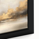 Close-up of an abstract landscape wall art piece, showcasing vibrant colors and intricate textures on a framed canvas, perfect for modern home decor.