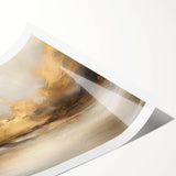 Abstract landscape wall art print showcasing vibrant colors and fluid shapes, rolled for easy shipping and display, perfect for modern home decor.