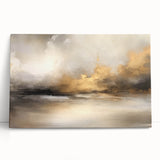 Abstract landscape wall art on stretched canvas, showcasing vibrant hues of blue and green in a serene nature scene, perfect for modern decor.