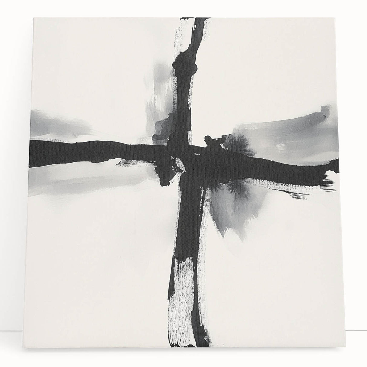 Contemporary Abstract Canvas – Minimal Cross Expression