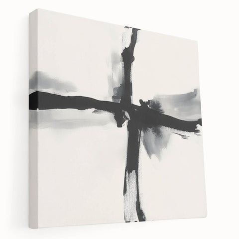 Contemporary Abstract Canvas – Minimal Cross Expression