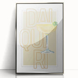 Mid-century modernist art featuring a stylized food and drinks motif in silver and black acrylic.