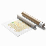 Extra large rolled print featuring a floral design in muted watercolor tones.