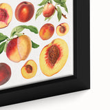 Extra large black wall art featuring colorful, textured fruits on a framed canvas, suitable for living room decor.