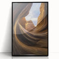 Framed acrylic artwork depicting a stunning landscape of canyons, showcasing rich earthy tones and intricate details, perfect for enhancing modern home decor.