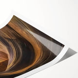 Landscape print of vibrant canyons showcasing rich earthy tones and dynamic textures, rolled and ready for framing, ideal for enhancing home decor.