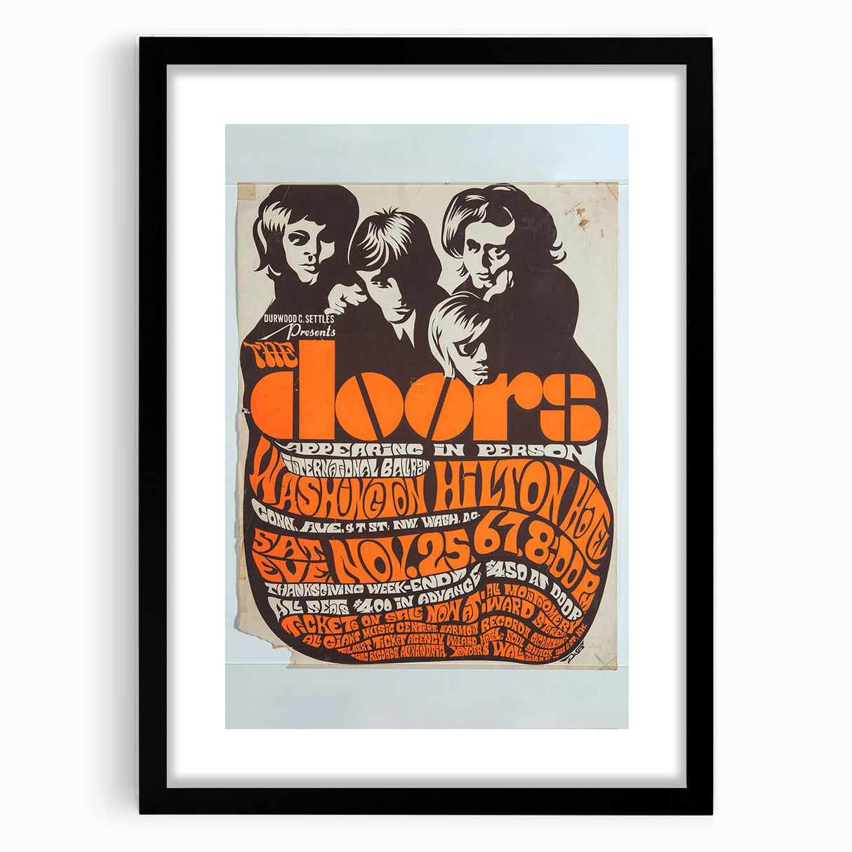 The Doors 1968 Washington Hilton Concert Poster - Vintage Music Art