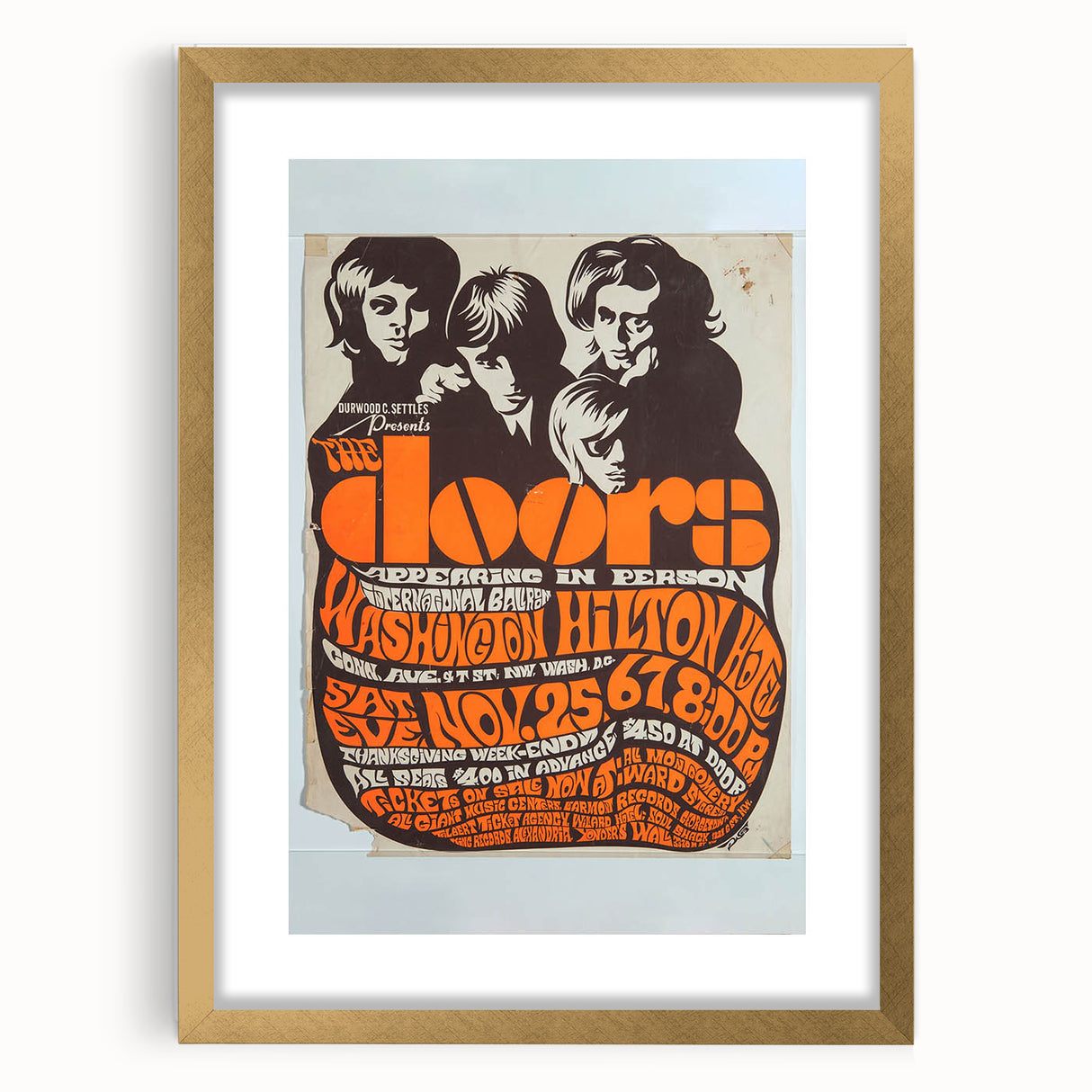 The Doors 1968 Washington Hilton Concert Poster - Vintage Music Art