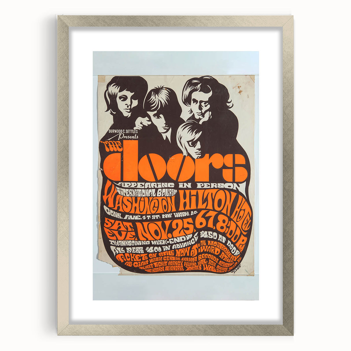 The Doors 1968 Washington Hilton Concert Poster - Vintage Music Art