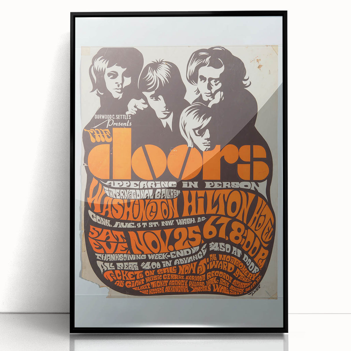 The Doors 1968 Washington Hilton Concert Poster - Vintage Music Art