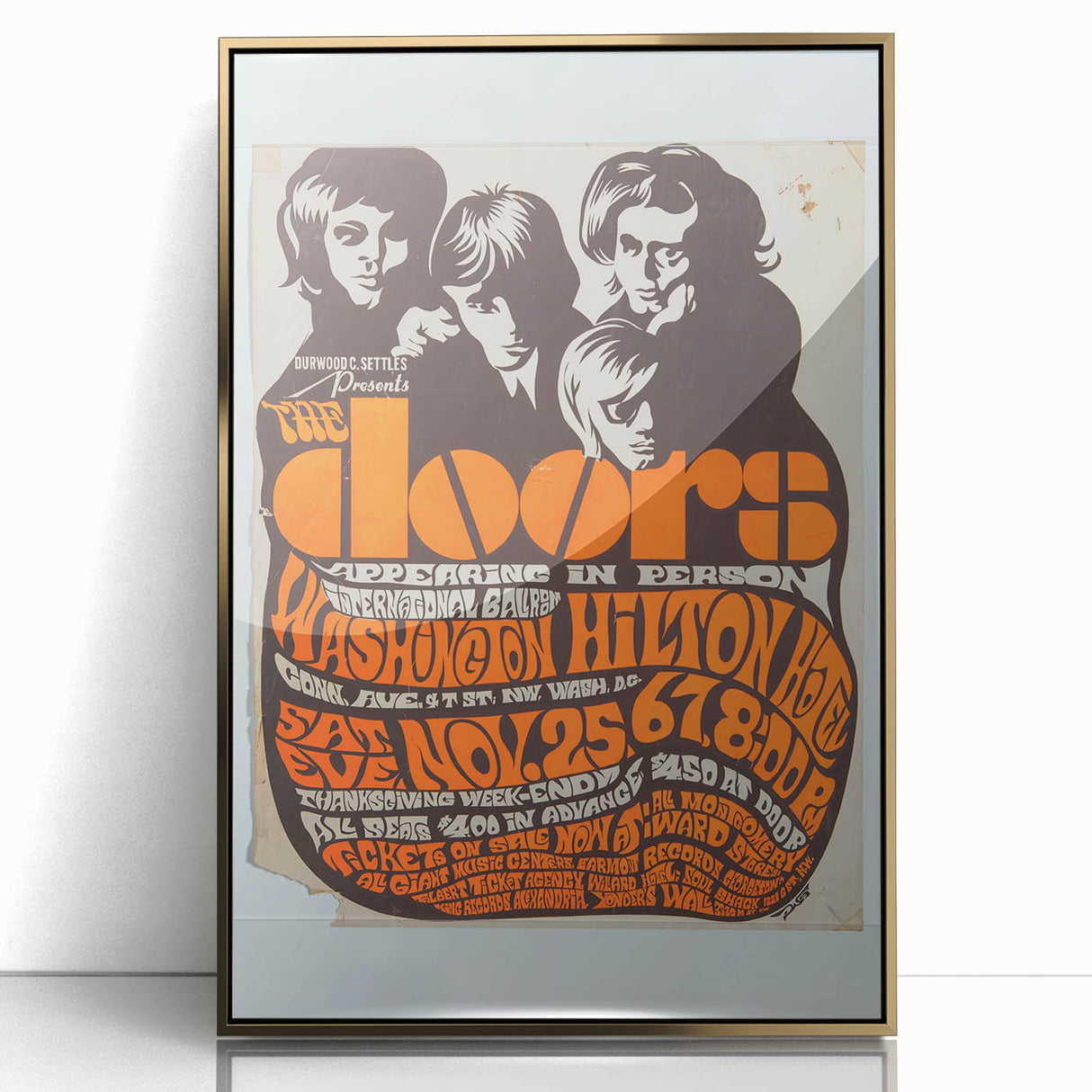 The Doors 1968 Washington Hilton Concert Poster - Vintage Music Art
