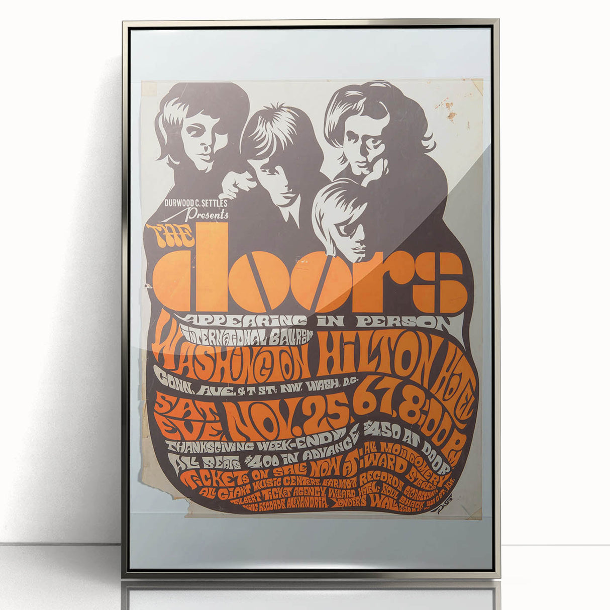 The Doors 1968 Washington Hilton Concert Poster - Vintage Music Art