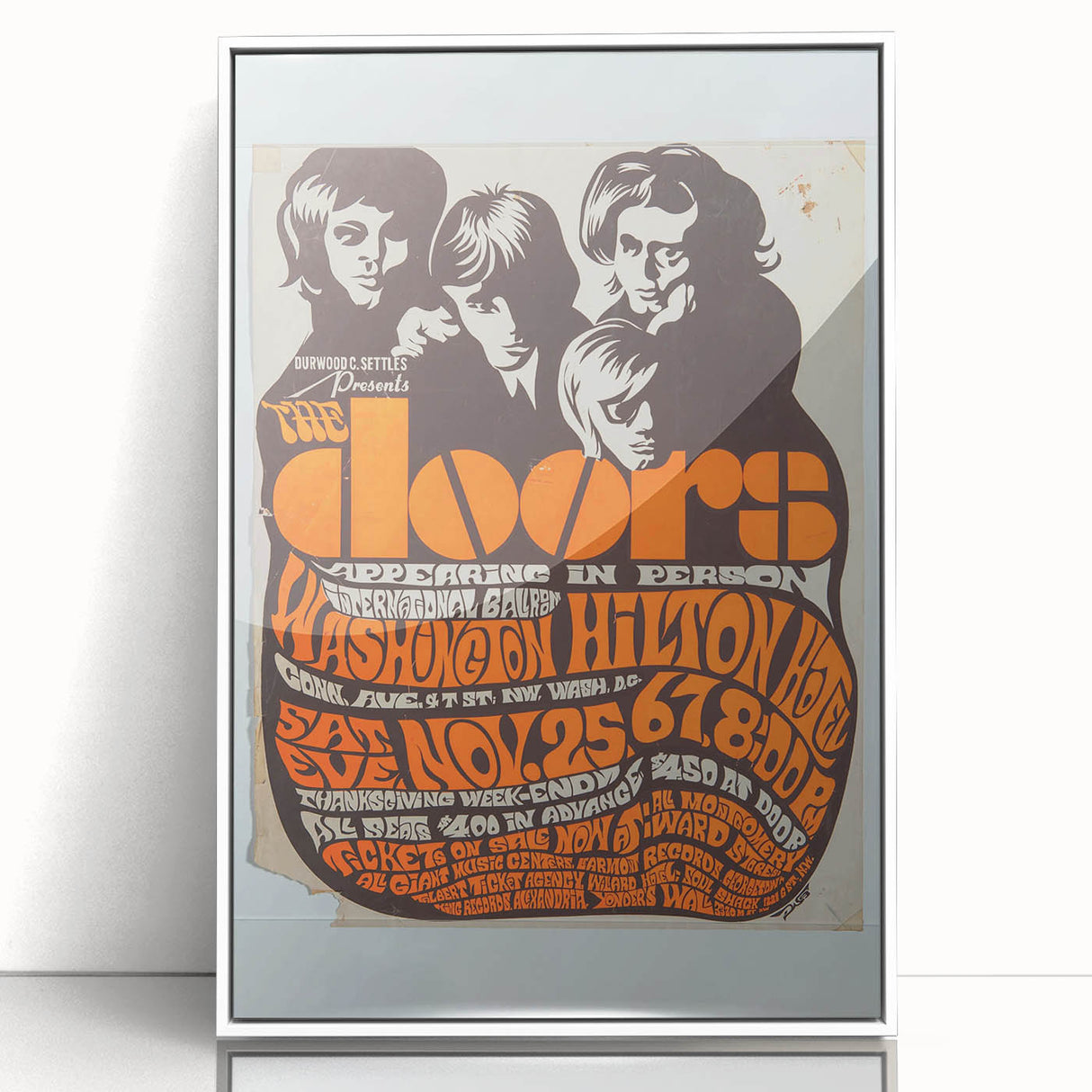 The Doors 1968 Washington Hilton Concert Poster - Vintage Music Art