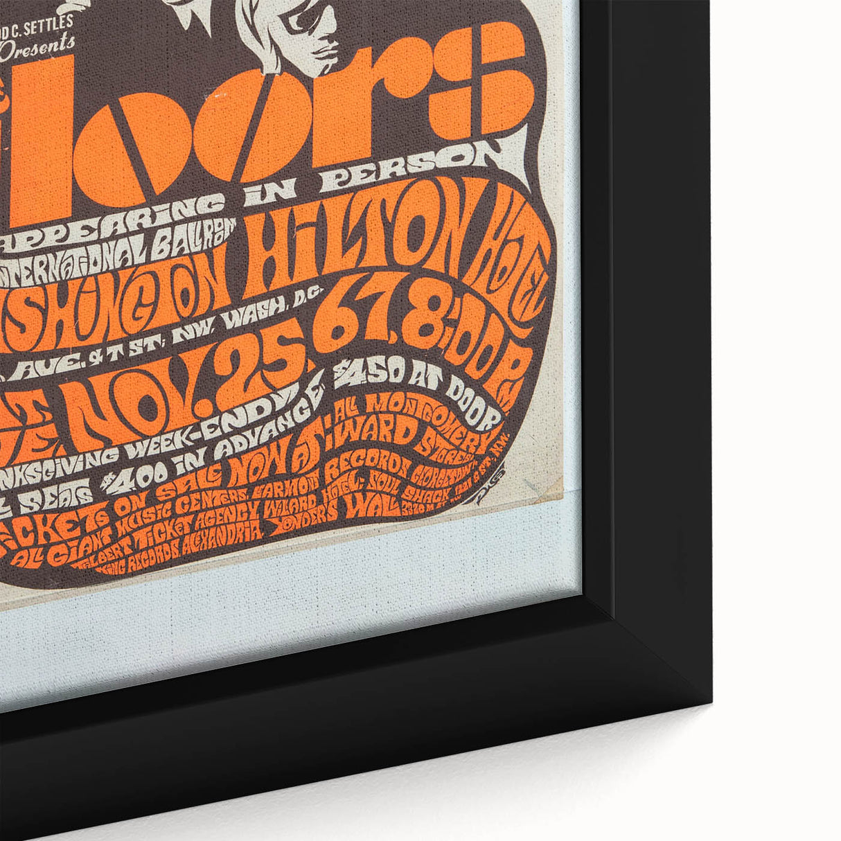 The Doors 1968 Washington Hilton Concert Poster - Vintage Music Art