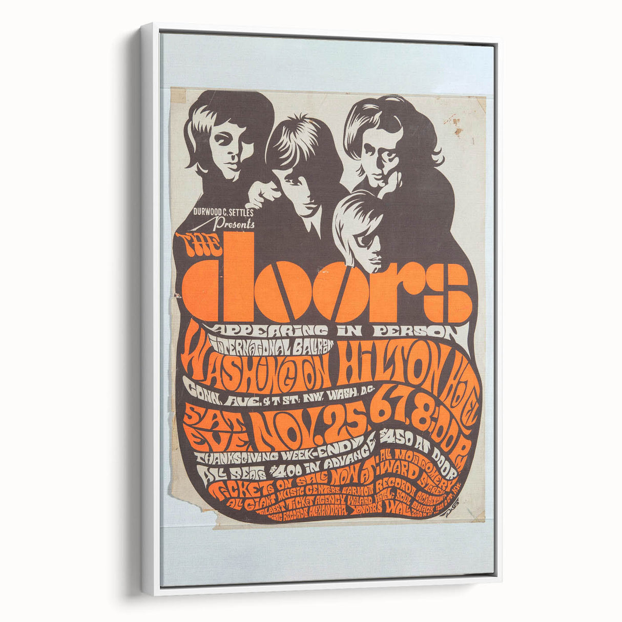 The Doors 1968 Washington Hilton Concert Poster - Vintage Music Art