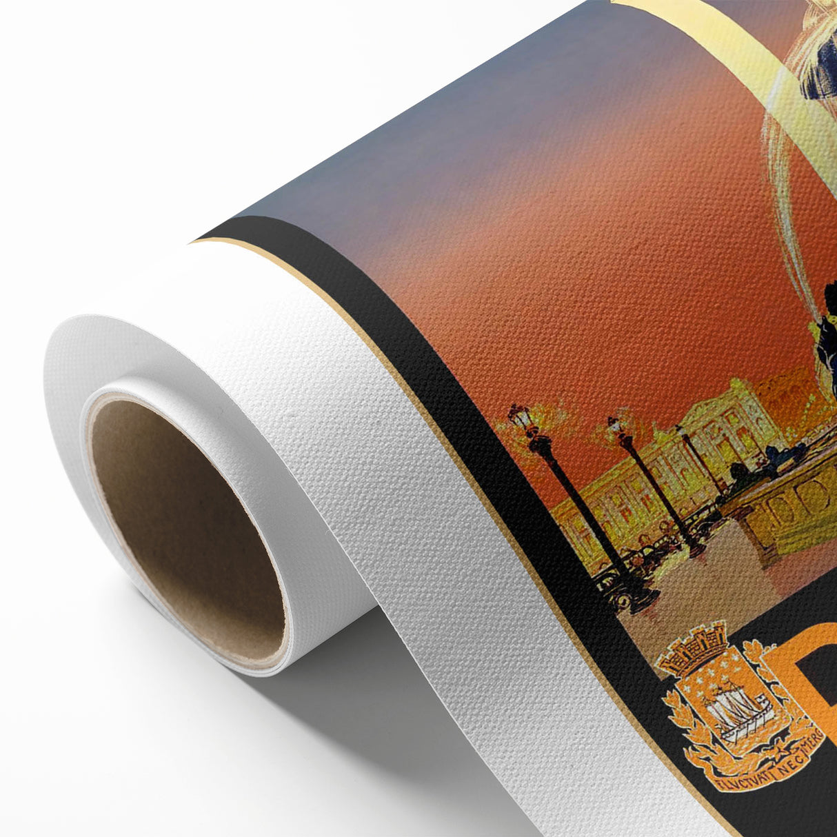 Retro Paris Travel Poster - Vintage Obelisk and Fountain Wall Art