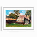 Farmyard with Ducks and Chickens Print - Winslow Homer Realism Canvas Art