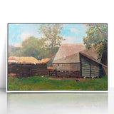 Farmyard with Ducks and Chickens Print - Winslow Homer Realism Canvas Art