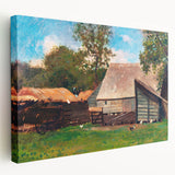 Farmyard with Ducks and Chickens Print - Winslow Homer Realism Canvas Art