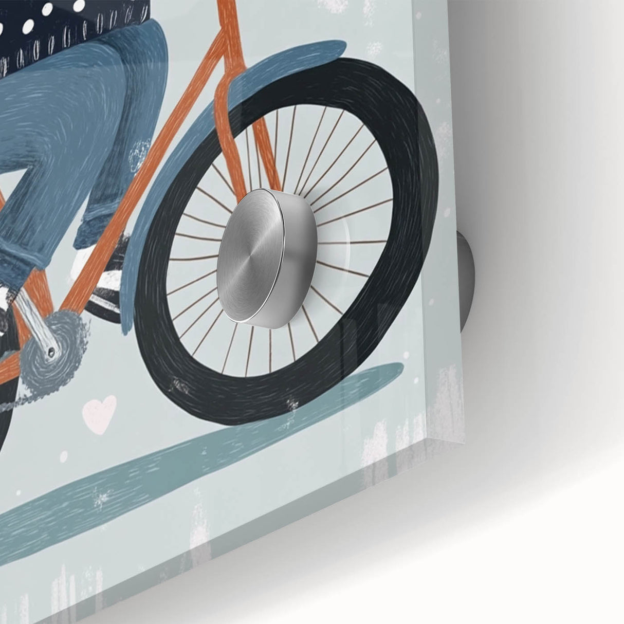 Children's Room Decor - Bear on Bicycle Playroom Wall Art