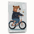 Children's Room Decor - Bear on Bicycle Playroom Wall Art