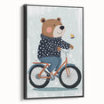Children's Room Decor - Bear on Bicycle Playroom Wall Art