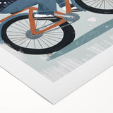 Children's Room Decor - Bear on Bicycle Playroom Wall Art