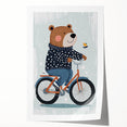 Children's Room Decor - Bear on Bicycle Playroom Wall Art