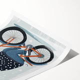 Children's Room Decor - Bear on Bicycle Playroom Wall Art