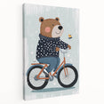 Children's Room Decor - Bear on Bicycle Playroom Wall Art