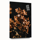 Large abstract wall art on acrylic glass, featuring swirling autumnal hues, ideal for bedroom or dining room decor.