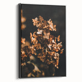 Black and white vintage poster art of a fall landscape on framed canvas, ideal for bedroom wall decor.