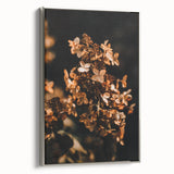 Framed canvas depicting a vintage autumn landscape with colorful foliage and a black background, ideal for living room decor.