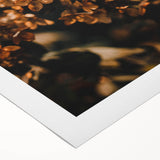 Art deco poster featuring a stylized fall scene in orange and brown tones on rolled canvas, suitable for dining room decor.