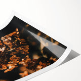 Extra large wall art featuring line art flowers in muted autumn tones on a rolled canvas, ideal for large living room decor.