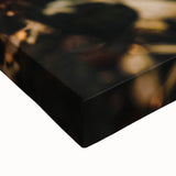 Large art depicting a black and white landscape painting on stretched canvas, ideal for bedroom wall decor.