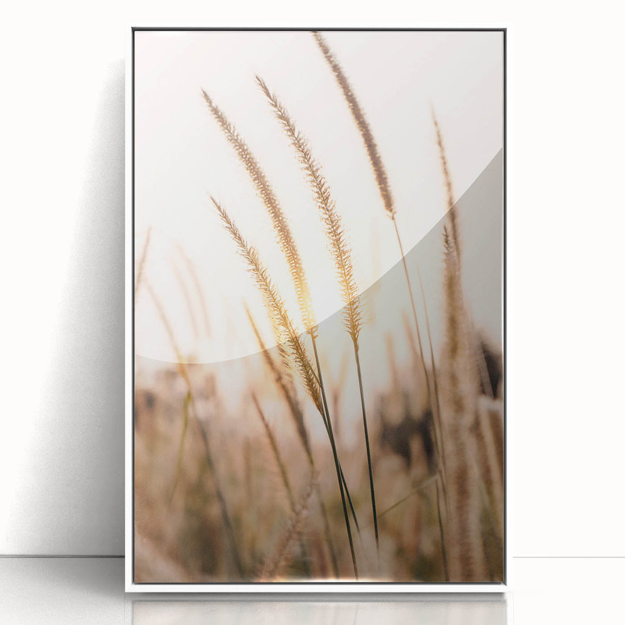Art deco poster featuring a stylized summer scene in pastel colors on a framed acrylic, ideal for nursery wall art.