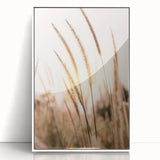 Art deco poster featuring a stylized summer scene in pastel colors on a framed acrylic, ideal for nursery wall art.