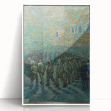 Mid-century modernist style depiction of a starry night in vibrant blue and yellow tones on a white framed acrylic print.